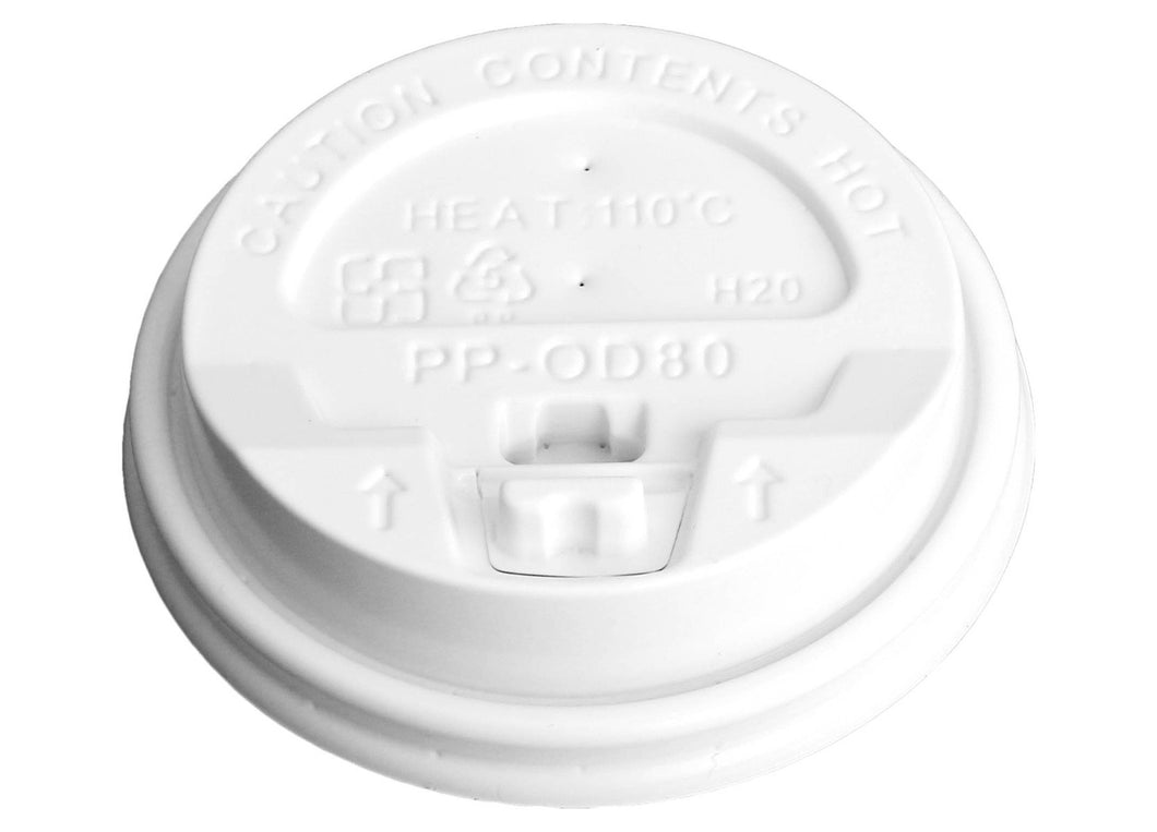 PP 80MM WHITE LID - FLIP (1000pcs)